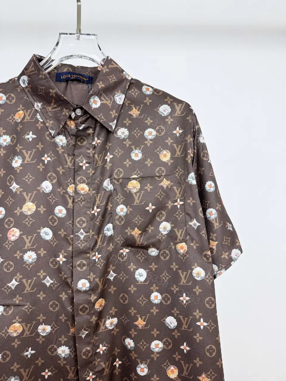 View 8 of Patterned Luxury Shirt-Jacket with LV-Inspired Print