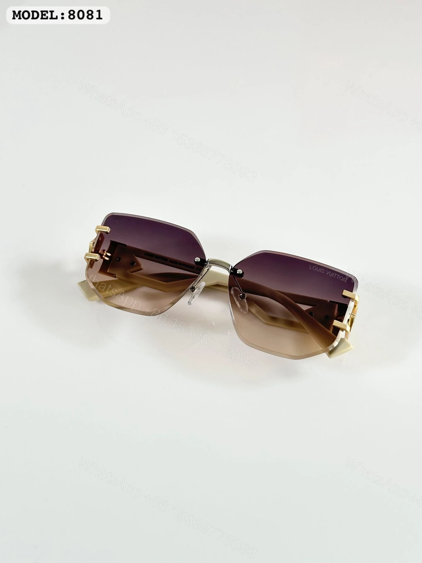 View 3 of Louis Vuitton 8081 Square Cream-White Brown Gradient