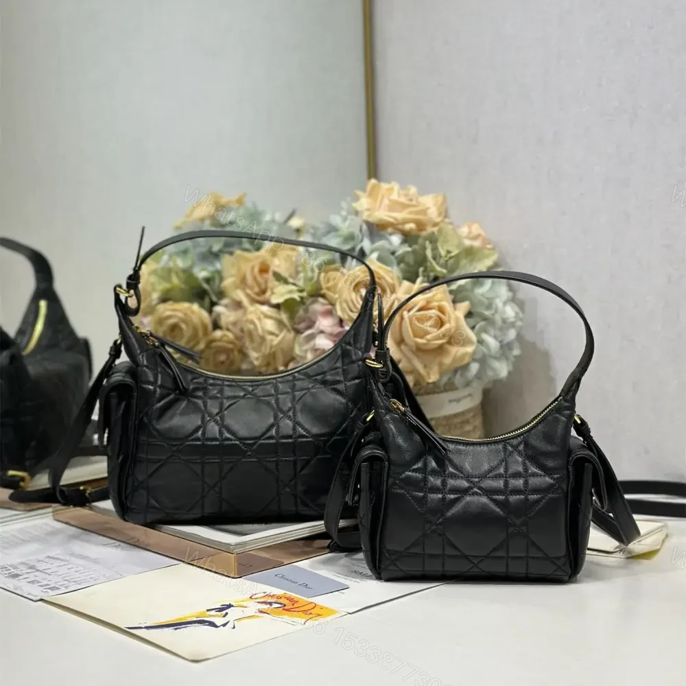 View 9 of 高仿Dior*D-Dream系列M632M900小羊皮單肩包中號黑色免檢版