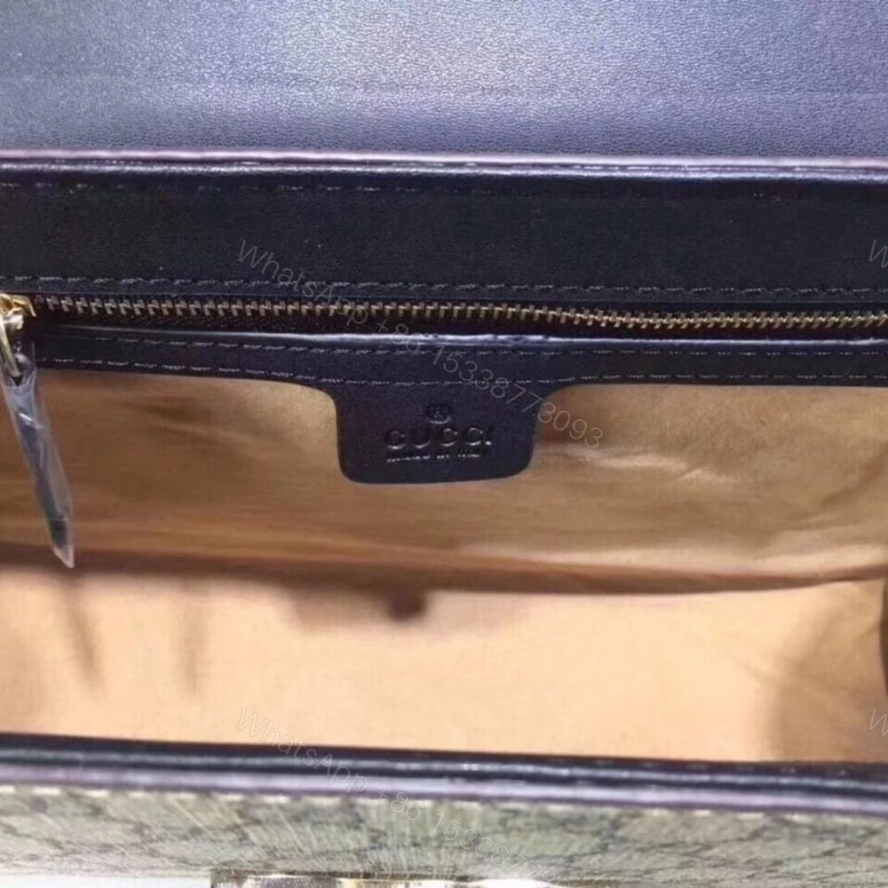 View 7 of Gucci Padlock Medium GG Shoulder Bag Beige Supreme Canvas 30cm GG 409486