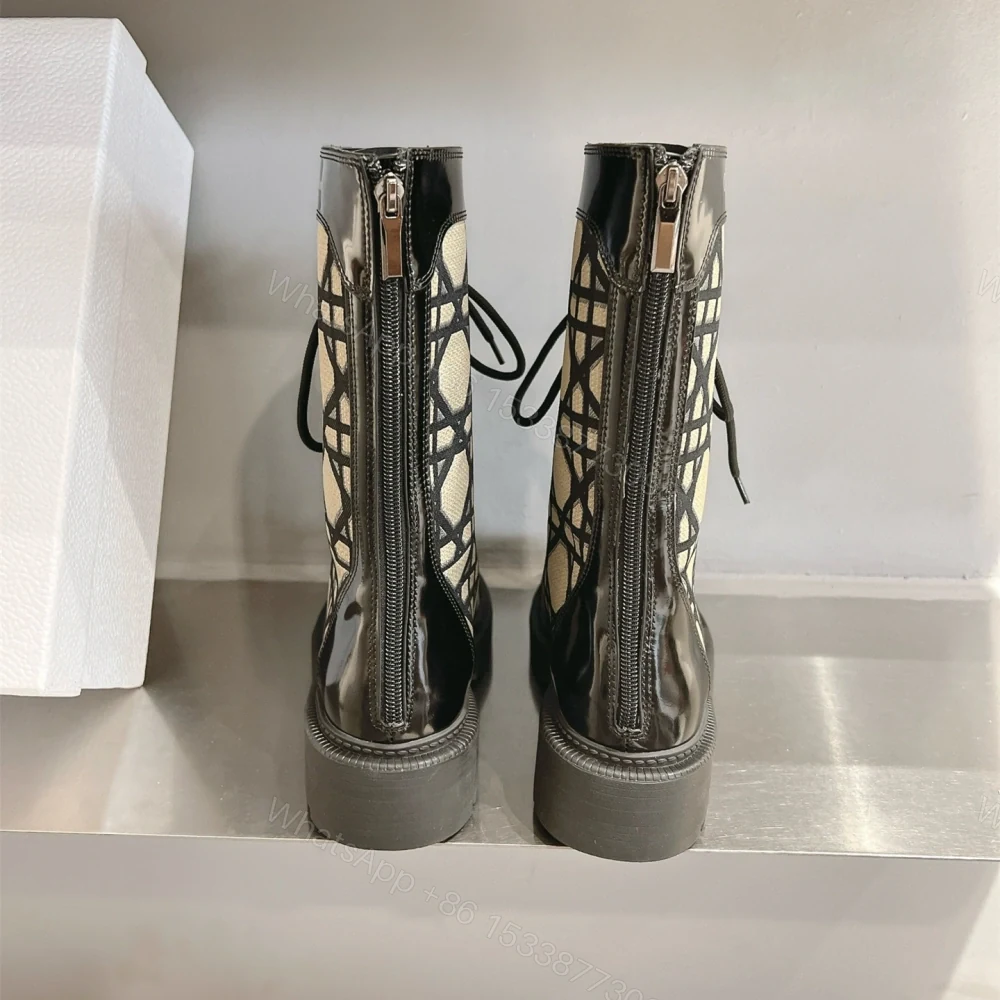 View 8 of 高仿Dior*D-Unit系列KDT135走秀款工裝中筒靴秋冬季卡其免檢版