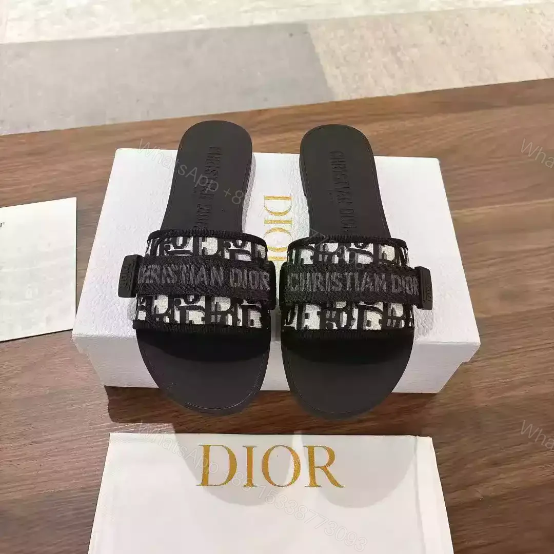 Dior Evolution Slides Dark Blue Dior Printed Technical Fabric – SDD009 — view 1