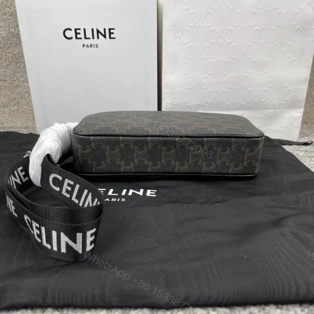 View 6 of CELINE MEDIUM MESSENGER BAG IN TRIOMPHE CANVAS BLACK 23CM 197202DND 38OS