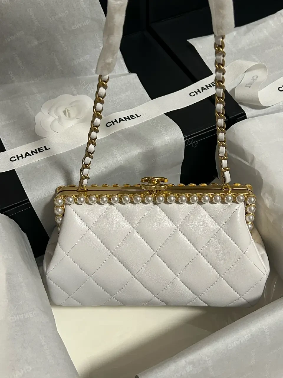 View 9 of Pearl-Trim Quilted Mini Bag: Luxe Everyday Charm