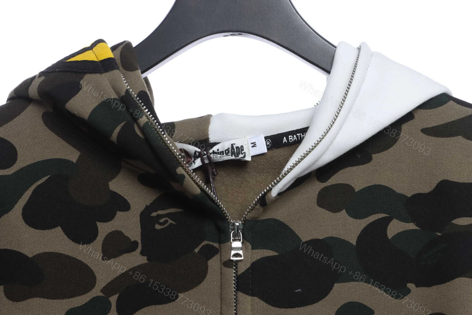 View 6 of BAPE co-branded hell kitty camouflage zipper hoodie Green