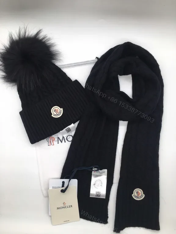 View 5 of Charcoal Wool Knit Beanie & Scarf Set â€“ Luxury Winter Warmth