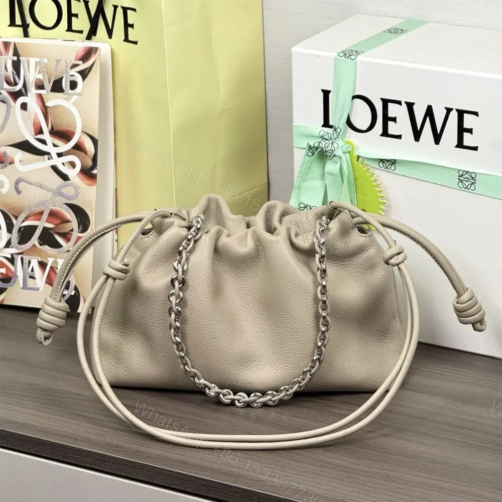 高仿Loewe*Flamenco系列5541雲朵包黏土灰中號免檢版 — view 1