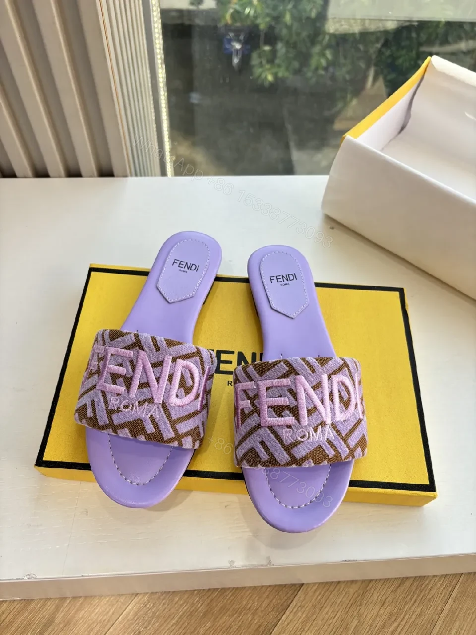 View 6 of Soft Lilac + Monogram Slide + Chic Comfort + Premium Comfort + Slide