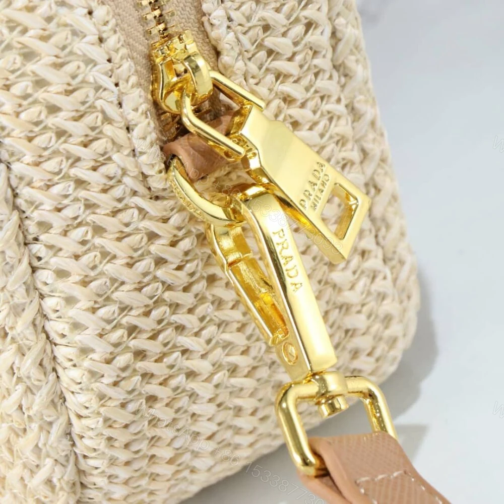 View 6 of Prada Raffia Crochet Shoulder Bag Natural 20Cm 1BH196 2A2T F0018 V OUO