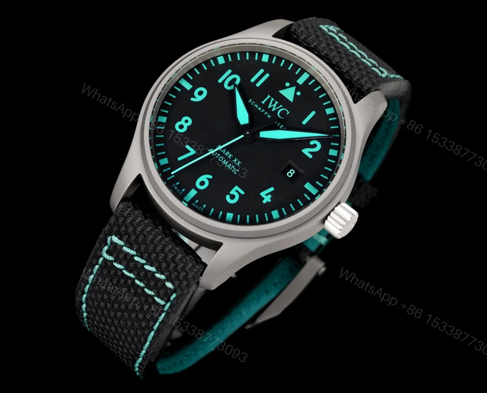 View 2 of IWC Pilot AMG Replica 40MM Premium Black Dial Fabric Strap Edition RG-IWC-PILOT-AMG-40