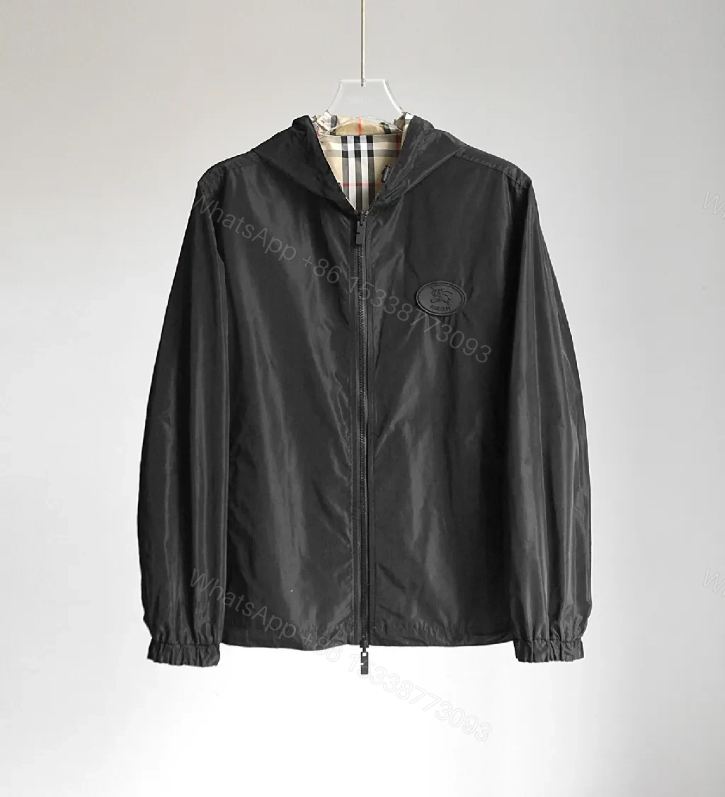 View 9 of Patterned Windbreaker Jacket with Hidden Zip Detail