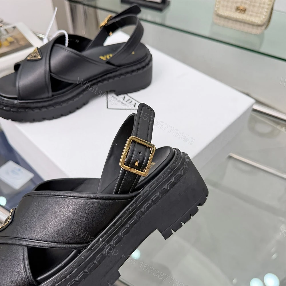 View 7 of PRADA Leather sandals 374742