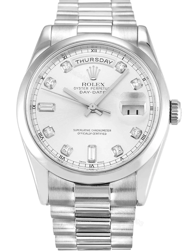 Replica Rolex Day-Date II Silver Dial 218239 40 mm — view 1