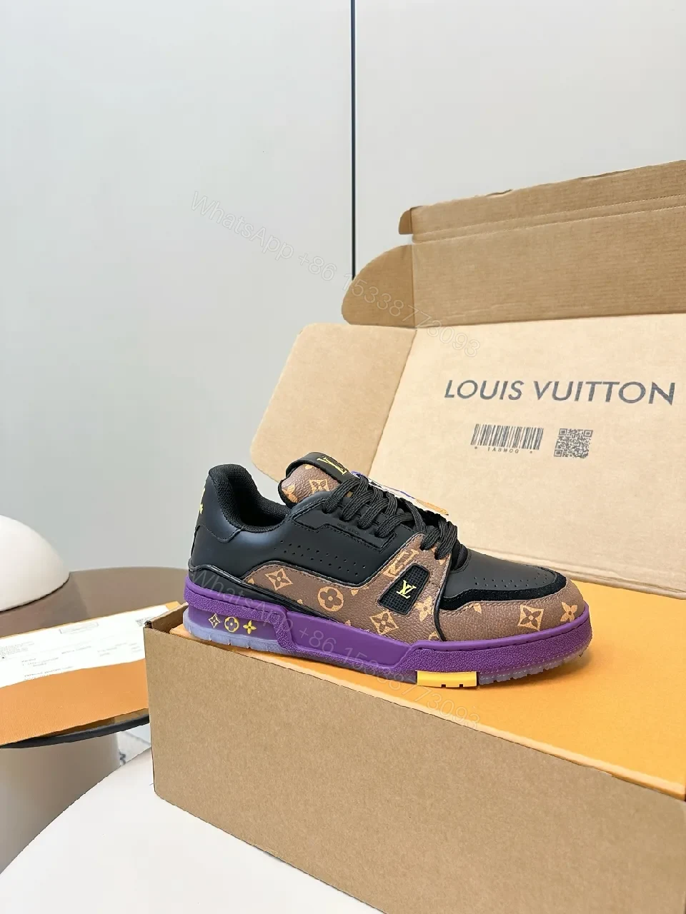 View 8 of Statement-Inspired Luxury Sneakers with Monogram Details