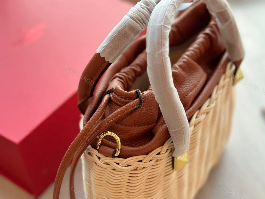 View 4 of VALENTINO GARAVANI WO VLOGO SMALL WICKER BASKET BAG BEIGE 25CM XW2B0K41YMP 43S