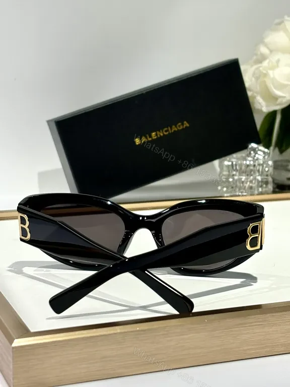 View 5 of Bold Black Frames with Gold BB Emblem Sunglasses