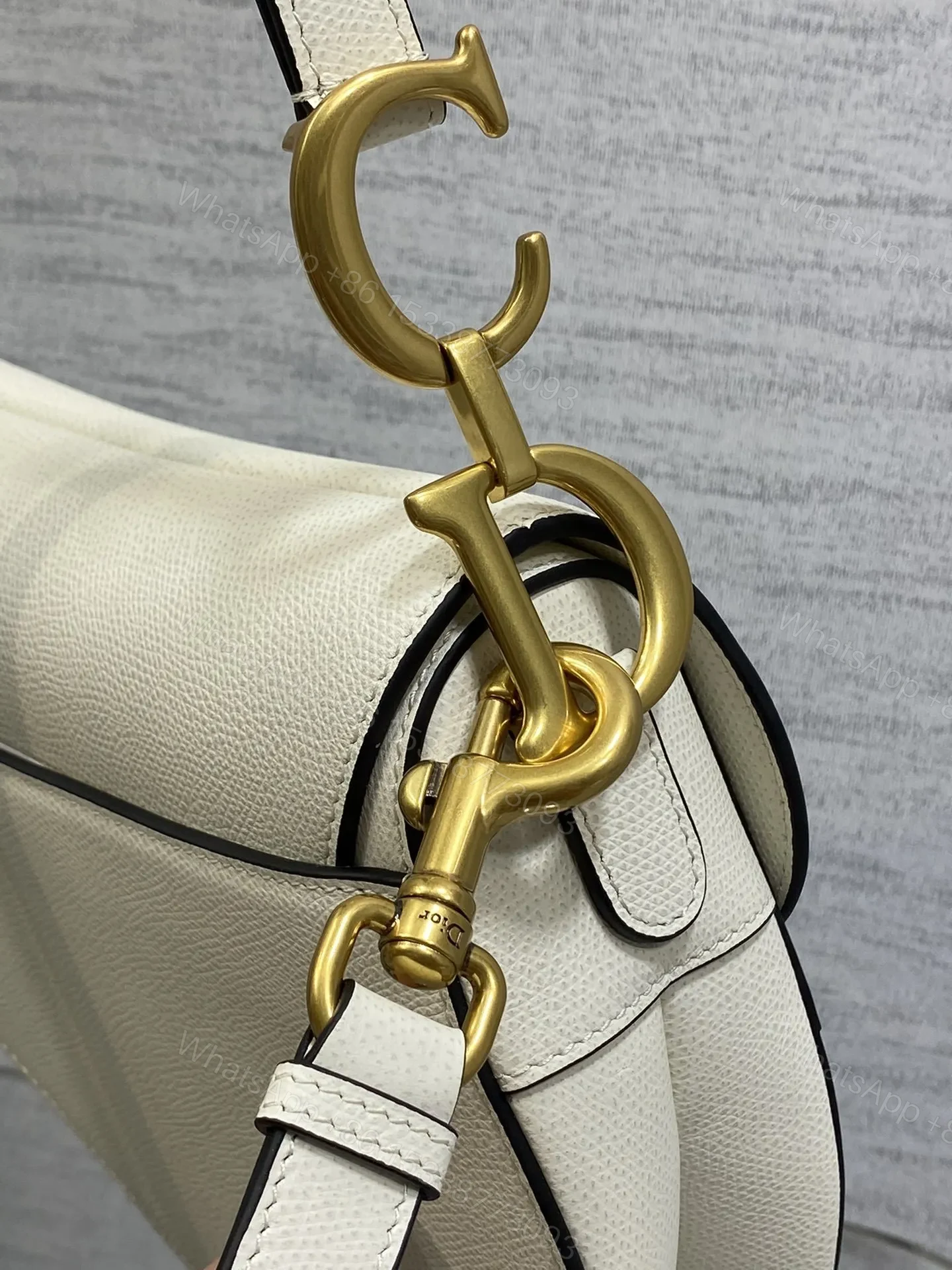 View 6 of Dior Saddle Bag in White Gold Hardware