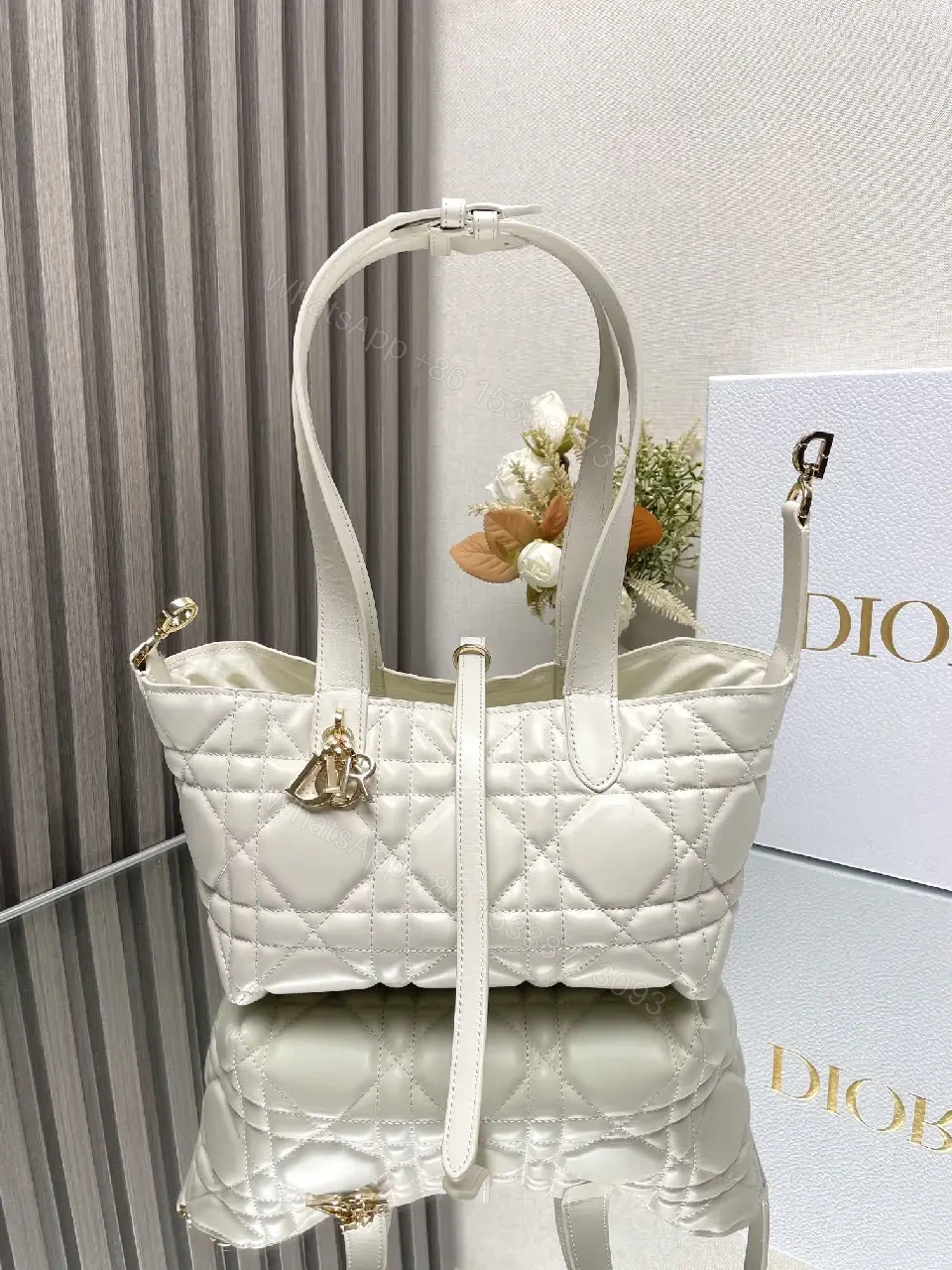 View 10 of Quilted Mini Bag - Gold Charm, Crossbody + Top Handle