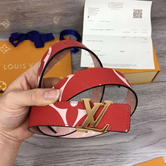 View 5 of LOUIS VUITTON WOMEN’S ICONIC 30MM REVERSIBLE BELT RED – B145