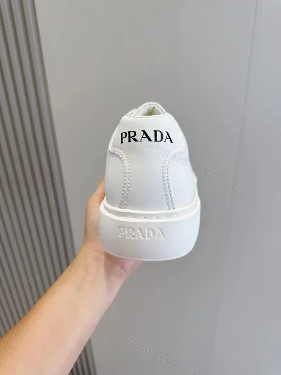 View 9 of Minimalist White Platform Sneaker - Leather, Prada-Inspired Luxury
