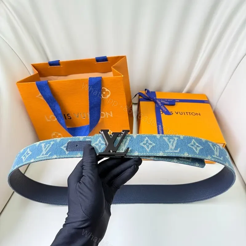 Denim-Effect LV Belt: Monogram, Signature Hardware, Luxe Style — view 1