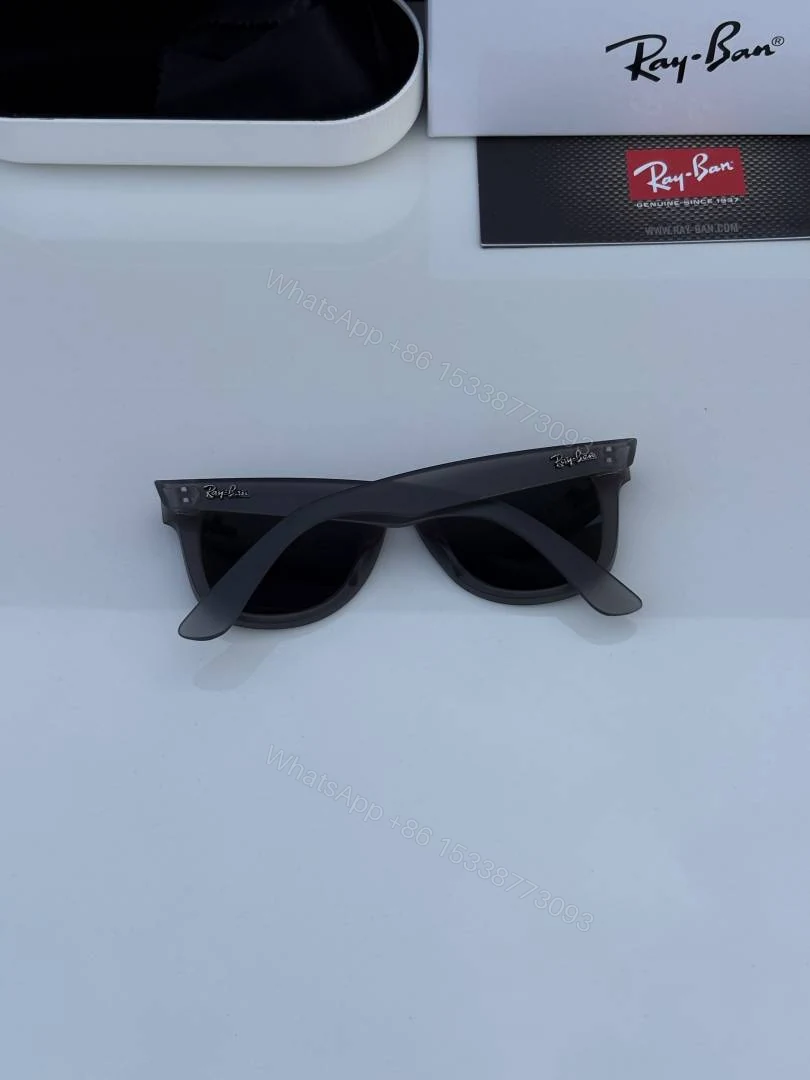 View 5 of First Copy Ray Ban 2140 Wayfarer Slant Grey Black Men’s Sunglasses Glass Quality