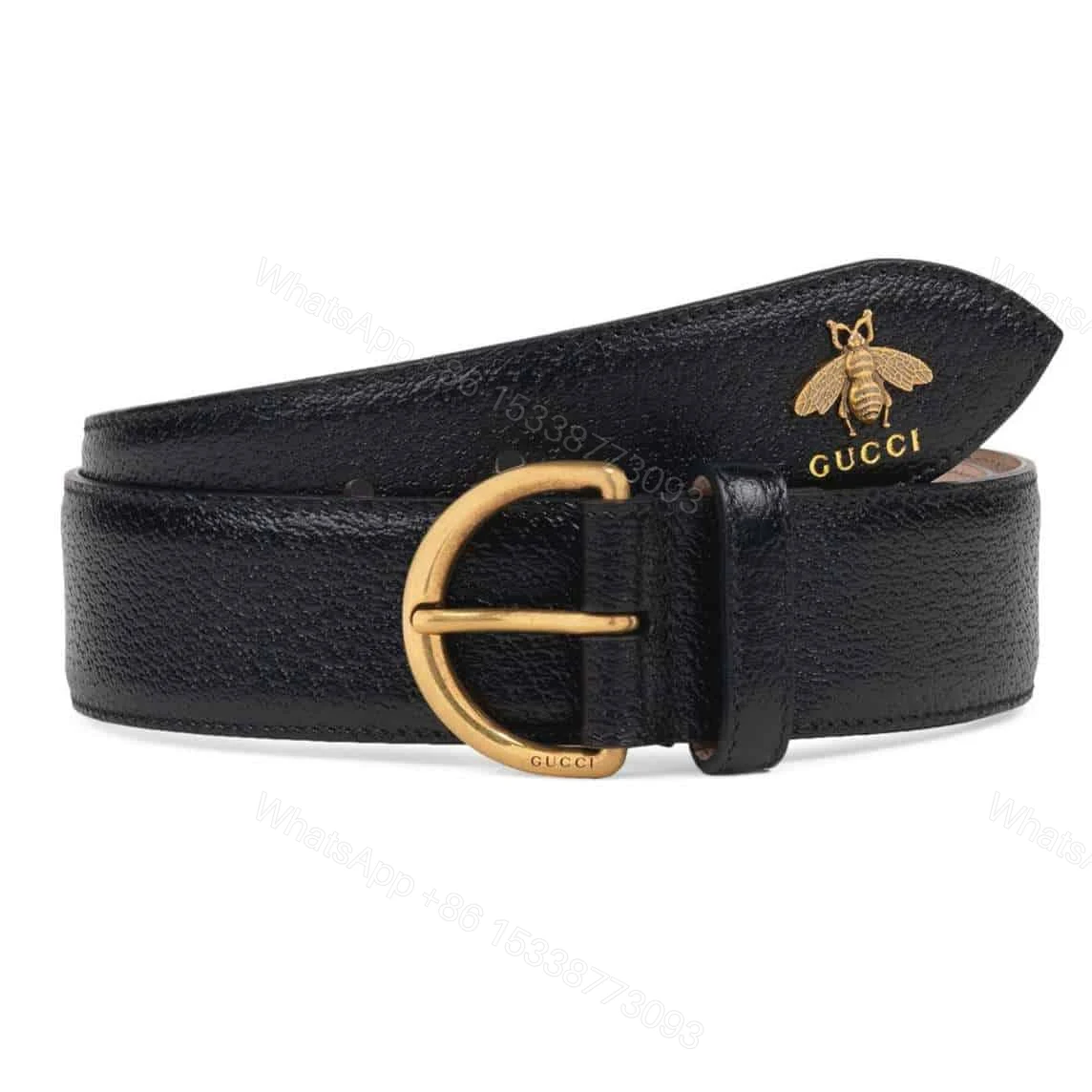 GUCCI BEE PENDANT LEATHER BELT – B48 — view 1