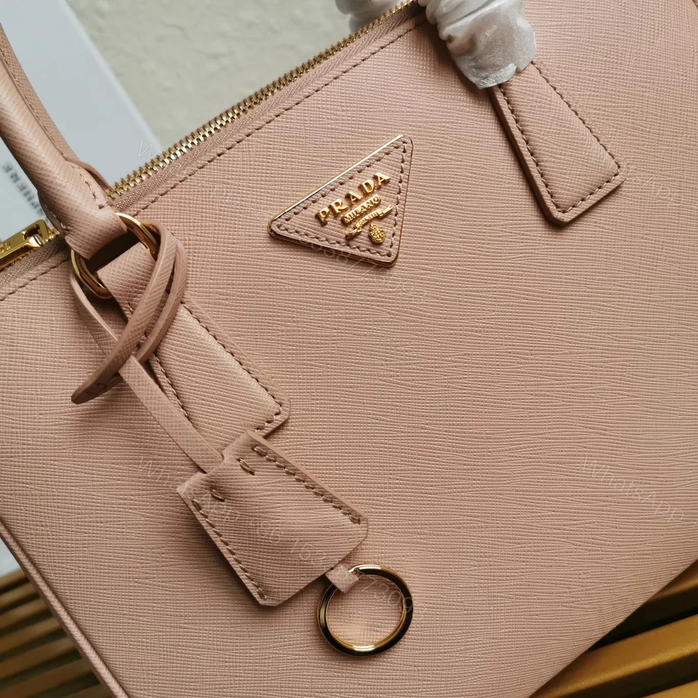 View 5 of MEDIUM GALLERIA 28 BEIGE SAFFIANO LEATHER