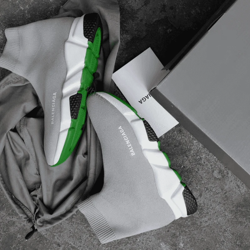 View 7 of BALENCIAGA SPEED TRAINER METALLIC SILVER NEON – BB19