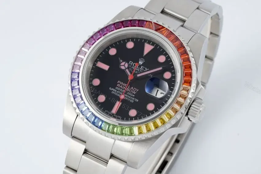 View 3 of Clean Factory RA Factory Pink Rainbow Rolex Submariner