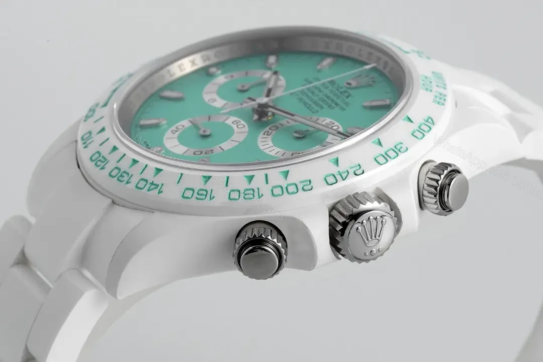 View 6 of Brilliant tiffany ceramic daytona replica 40MM White Ceramic Edition RG-ZF-DAYTONA-TIFFANY-CERAMIC