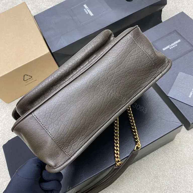 View 6 of Chic Palm-Texture Crossbody Purse with Gold Chain Effortless Luxury