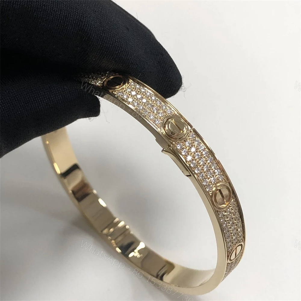 View 2 of Iced Out Cartier Love Bracelet Yellow Gold N6035017