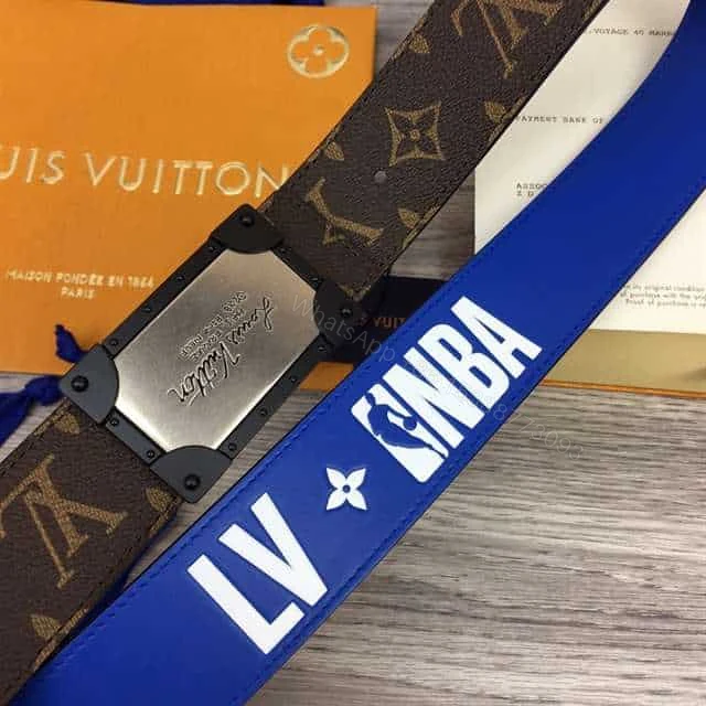 View 3 of LOUIS VUITTON X NBA 3 STEPS 40MM REVERSIBLE MONOGRAM CANVAS BELT – B97