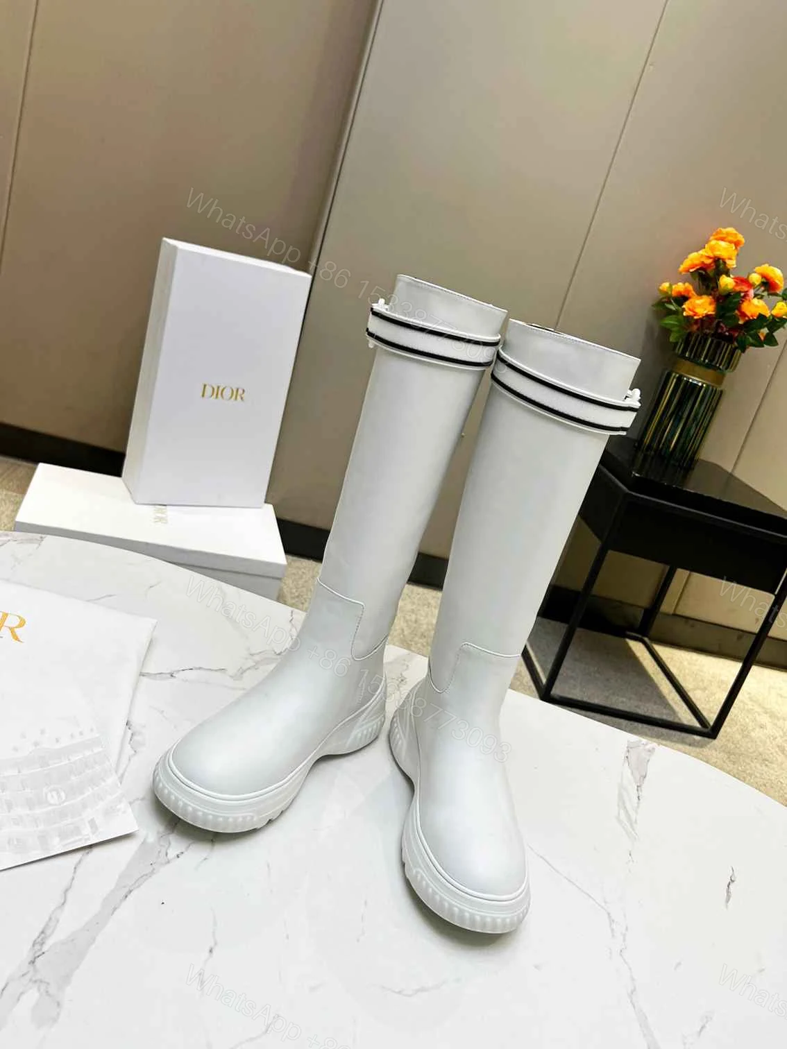 View 3 of DIOR D RACER BOOT CALFSKIN WHITE