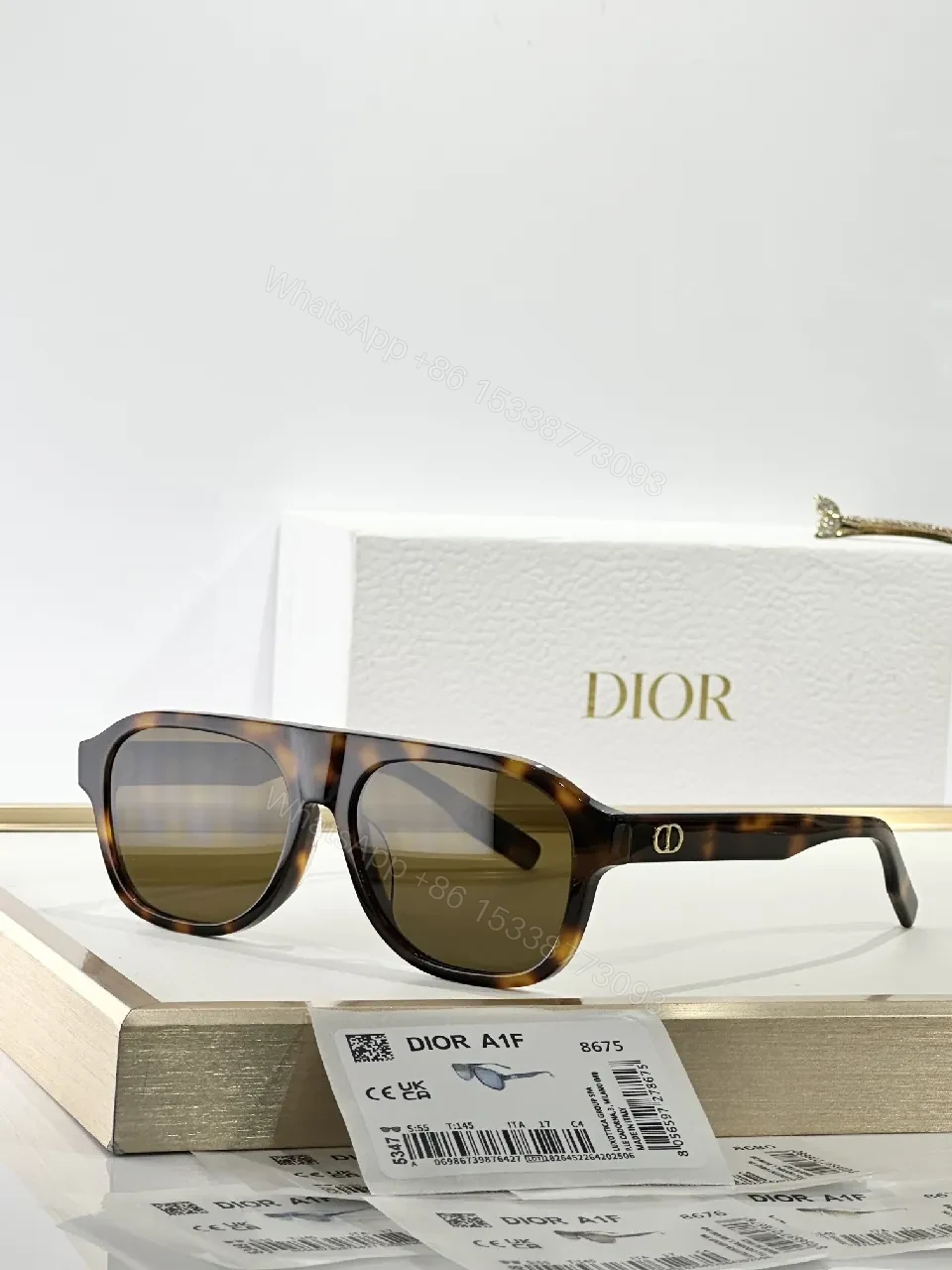 View 4 of Translucent acetate Sunglasses with Gradient Lenses, Mid-Size, Unisex