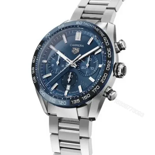 View 2 of Replica TAG Heuer Carrera Men Automatic Blue Stainless Steel Watch CBN2A1A.BA0643