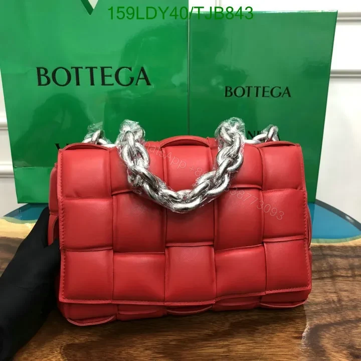 View 16 of Bottega Veneta Red Cross-Body Cassette Bag with Chain and Gold Hardware 6829