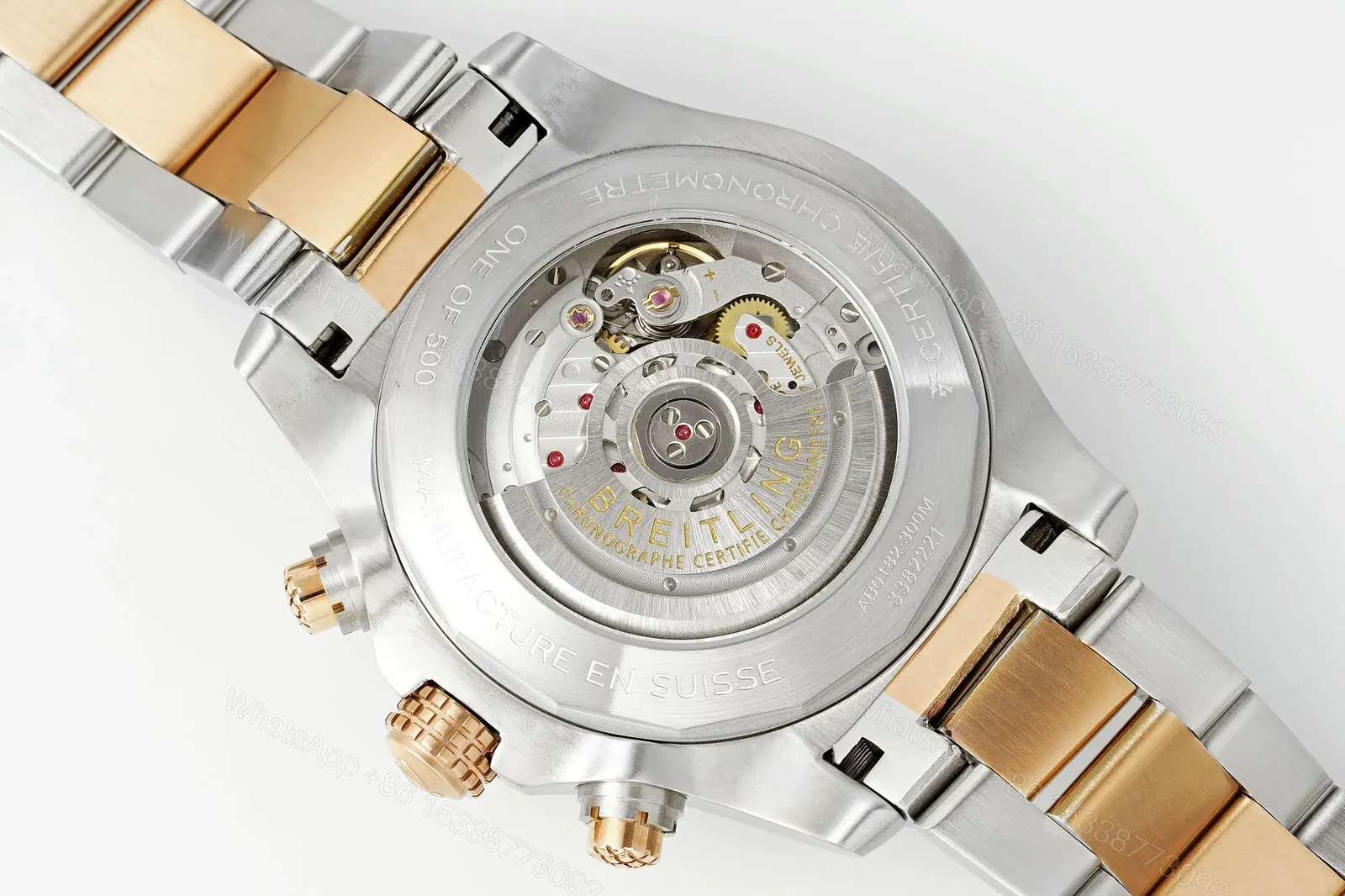 View 9 of Breitling Avenger B01 Chronograph 45 Stainless Steel Red Gold Anthracite Bracelet UB01821A1B1U1