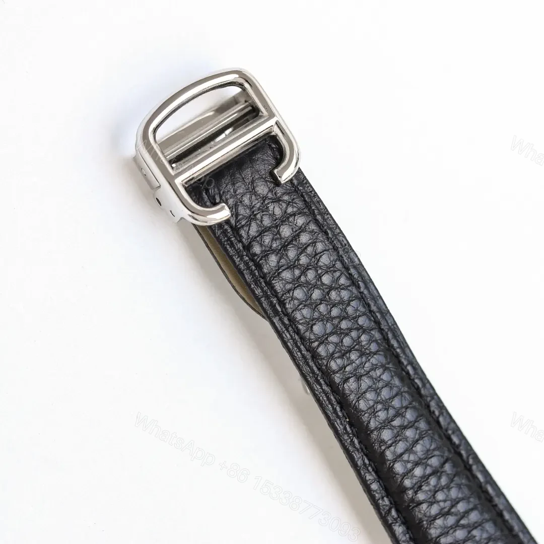 View 3 of AF Factory Cartier Tank MK3 Women’s Automatic Mechanical Watch – Silver with Diamond Bezel, Black Leather Strap