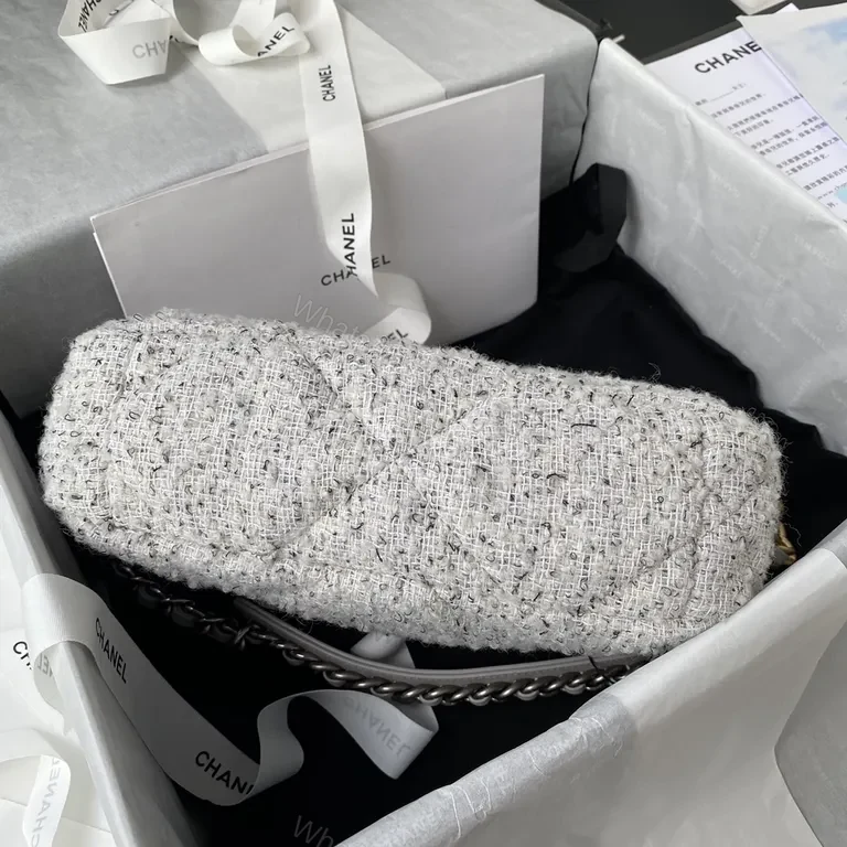View 2 of Chanel-Inspired Tweed Flap Bag with Bold Chain â€” Luxury Everyday