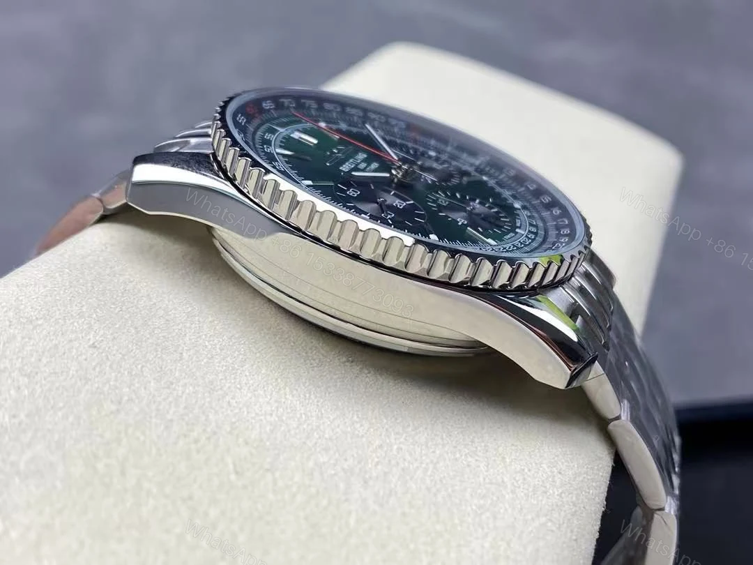 View 7 of Replica Breitling Navitimer Men Automatic Green Stainless Steel Watch AB0137241L1A1