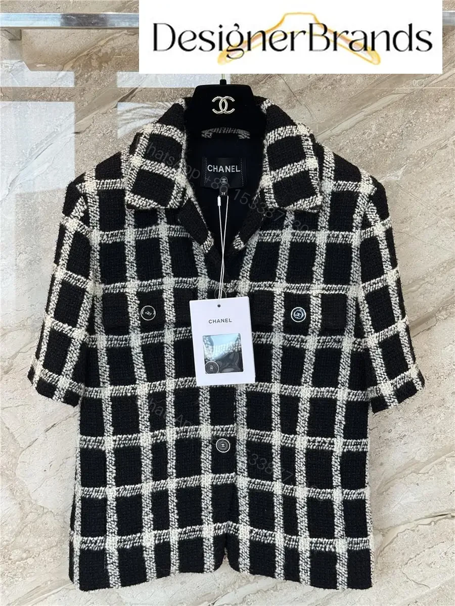 Chanel Classic Black and White Plaid Tweed Jacket — view 1
