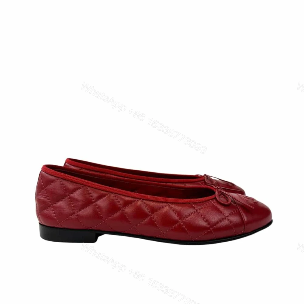 Chanel Ballerina Flat Shoes In Red — view 1