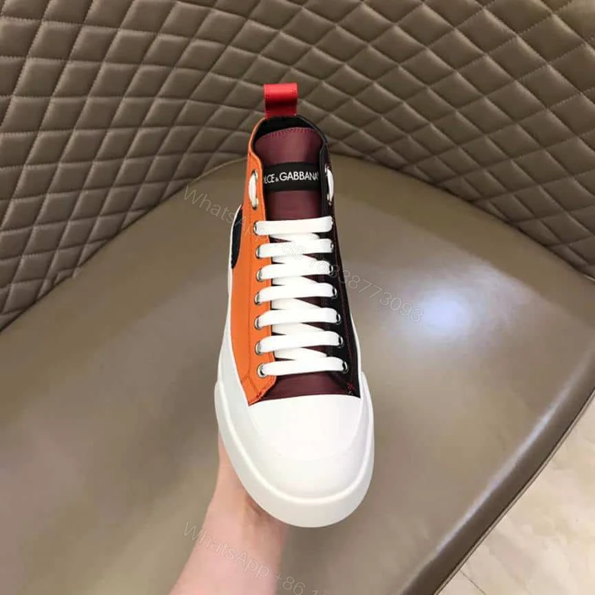 View 3 of DOLCE AND GABBANA QUILTED TWO-TONE NYLON PORTOFINO LIGHT MID-TOP SNEAKERS – DG106
