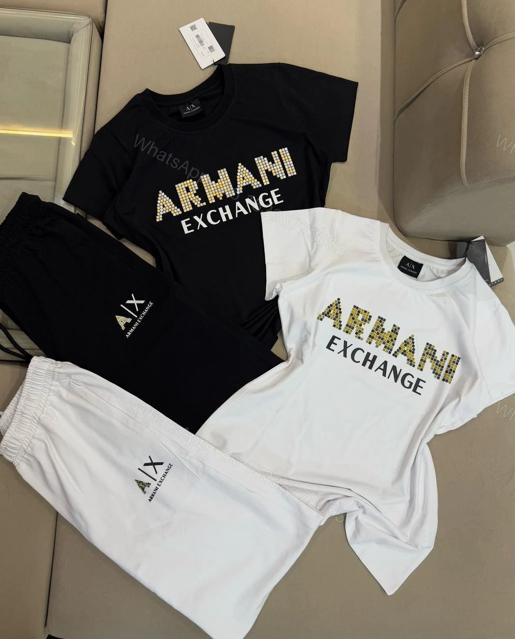 View 5 of ARMANI T-SHIRT WITH TRACK PANT PREMIUM CORD SETS FOR LADIES