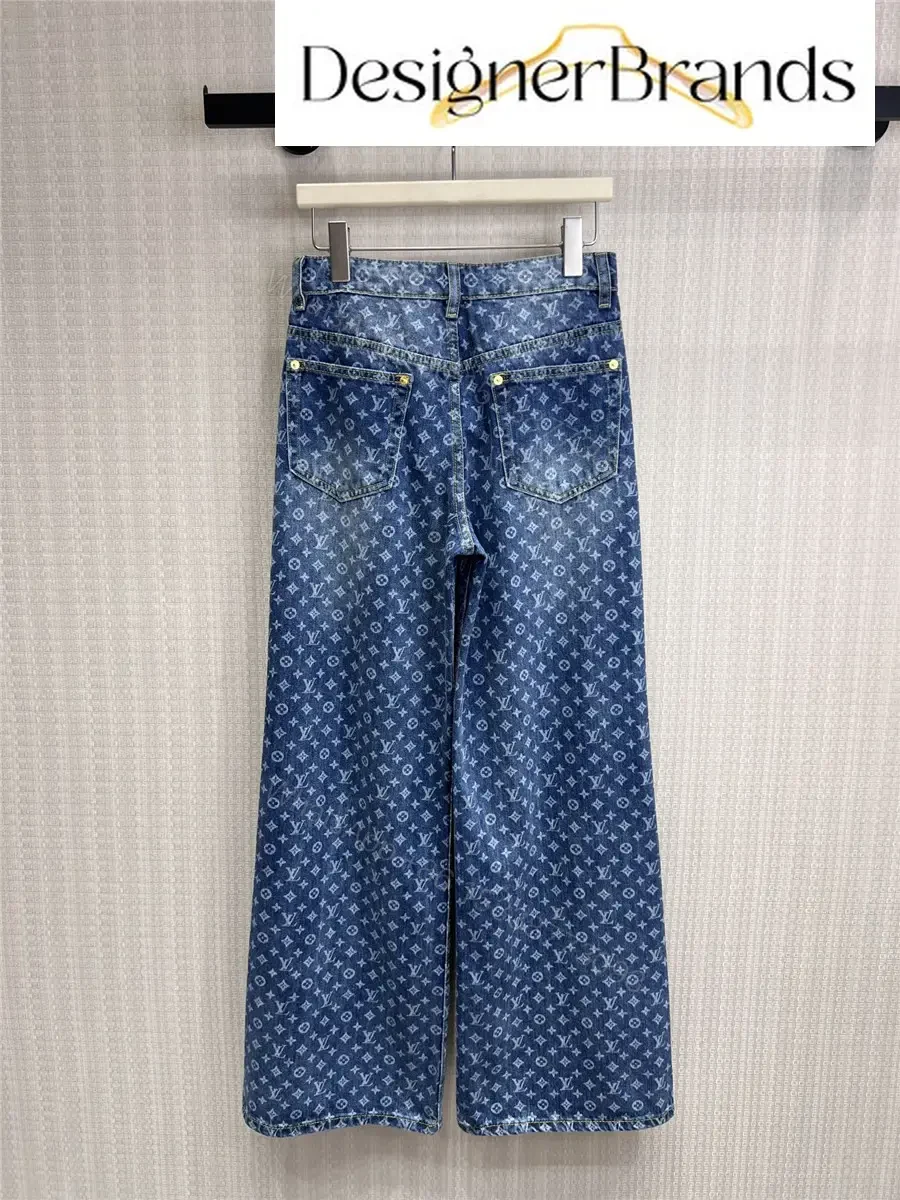 View 2 of Louis Vuitton Monogram Print Straight-Leg Jeans