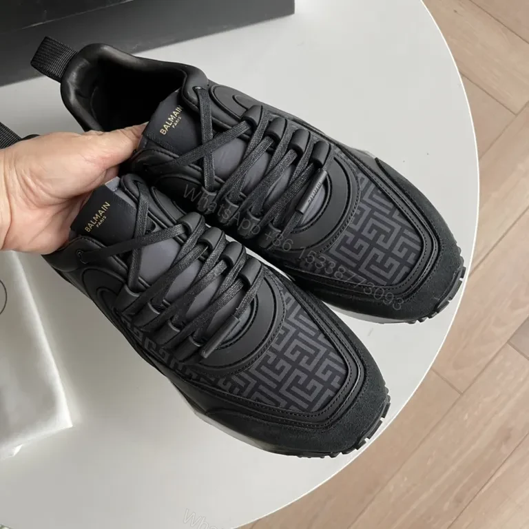 View 9 of Chic Black Balmain High-Top Sneaker: All-Day Comfort