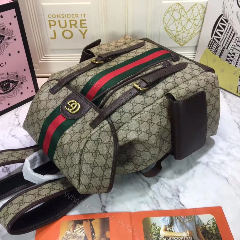 View 5 of Gucci Ophidia GG Medium Large Backpack Beige And Ebony GG Supreme Canvas 40Cm 598140 HUHAT 8564
