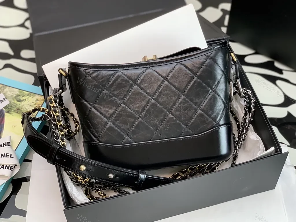 View 7 of Chanel-Inspired Quilted Black Leather Crossbody: Refined Shine